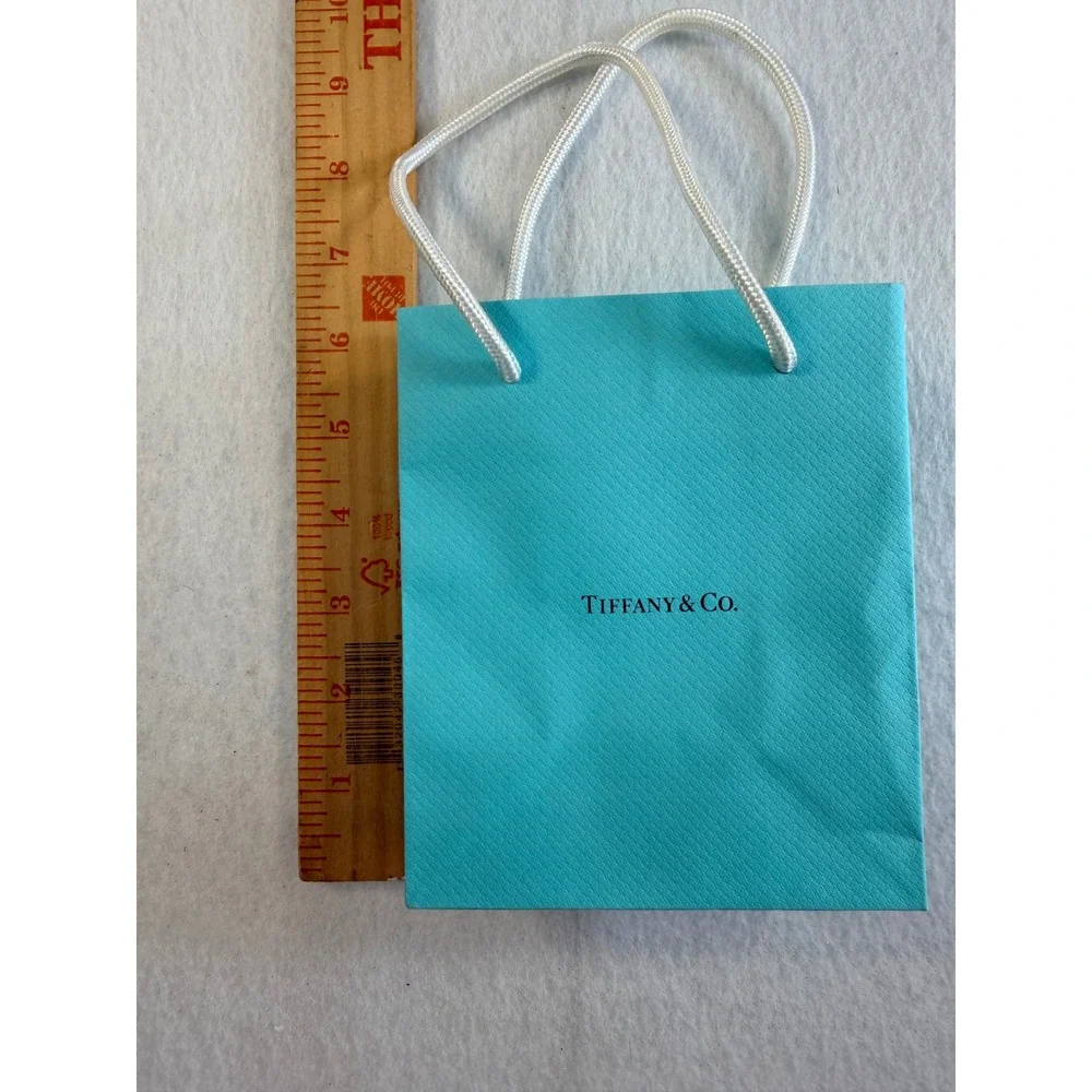 Tiffany & Co Blue Paper Gift Bag and Drawstring Jewelry Pouch Set